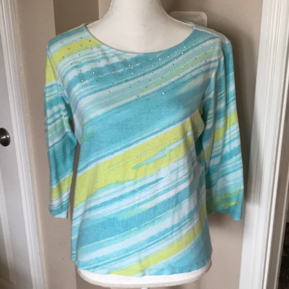 Ruby Rd. Favorites Beaded Embellished Top Size M